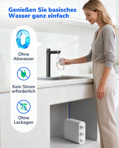 Ultrafiltratie Waterfilter Onder Gootsteen Zonder Tank – Onderbouwfilter – Waterfiltersysteem – Drinkwaterfilter – Keukenwaterfilter – 0,01 µm Filtratie – Zonder Elektriciteit En Afvalwater