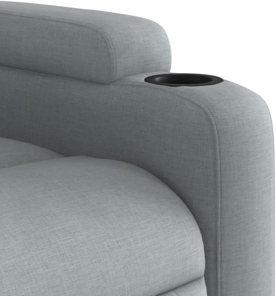 vidaXL Adjustable Chair, Recliner Chair with Backrest, Seat with Padded Armrests, Living Room, Modern, Light Grey, Fabric - QUORE