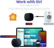 Chromecast - Streaming Box - AudioCast - Audio-Adapter - AirPlay 2 Receiver - HiFi Wireless Multiroom Stereo Preamp - met Siri - Alexa - Hi-Res Audio - Draadloos - 2.4G - 5G - Bluetooth - AUX - 192 kHz - 24-bit Muziek - 3.5 mm jack - Zwart