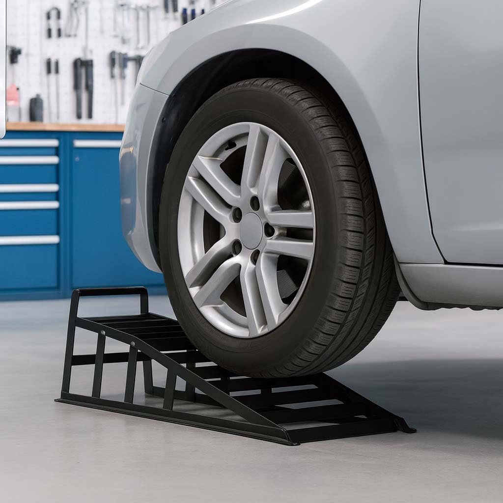 Wiltec 2 oprijbokken voor auto's max. 2 ton per paar stalen oprijplaten bokken garage staal