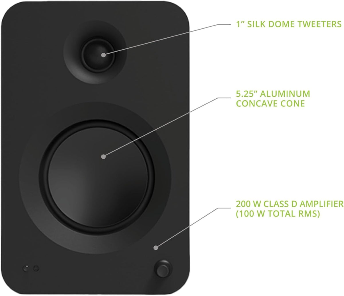 Kanto REN 200W Powered Speaker System with HDMI ARC Input for TV & Home Theater | USB-C and Bluetooth 5.3 | High/Low Pass Filter | Pair | Matte Black