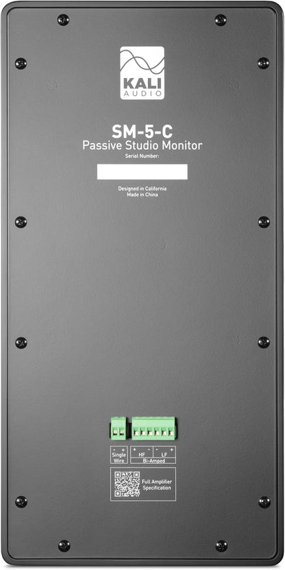 Kali Audio SM-5-C, passieve 3-weg studiomonitor (high-performance box, 5-inch woofer, 4-inch middentoner, 1-inch metalen dome-tweeter, professionele geluidsomvormer technologie), zwart