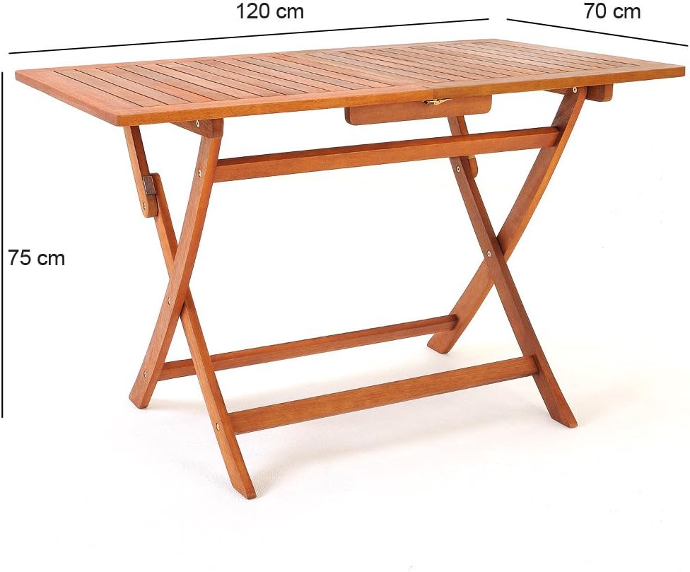 Casaria Garden set Sydney 4+1 FSC-certified acacia wood 5-piece folding table seating set wood garden furniture set 120x70x75cm - QUORE