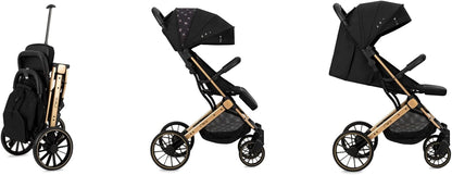 MoMi ESTELLE DAKAR kinderwagen vanaf 6 maanden (tot 22 kg), inklapbare buggy met 5-punts veiligheidsgordel, boodschappenmand en ligfunctie, telescopische stang om te trekken, staat na het opvouwen Ginko