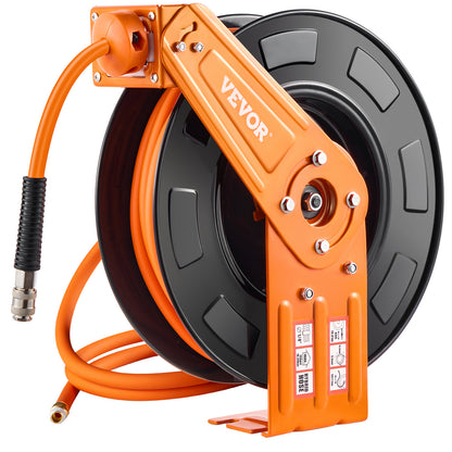 Luchtbandslanghaspel – Luchtslanghaspel – Slanghaspel – Wandslangenbox – Tuinslanghaspel – Automatisch Oprolsysteem – Duurzame 3/8 inch Hybride Slang 65 voet 300 PSI