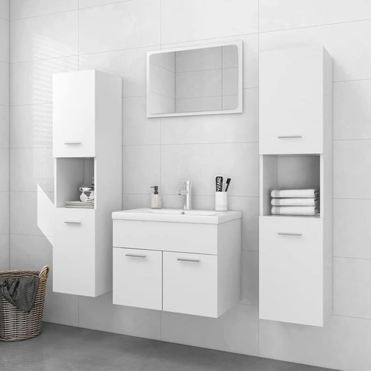 LAPOOH Bathroom Furniture Set White Engineered Wood,Bathroom Furniture,Bathroom Furniture Set-3071225 - QUORE