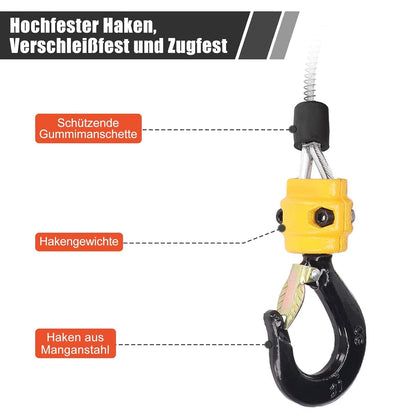 Elektrische Kabellier, 500 Kg Elektronische Kabeltakel met Draadloze Afstandsbediening, Overbelastingsbeveiliging, 7,6 M, Maximale Hefhoogte 1500 W (EU-stekker 220V)