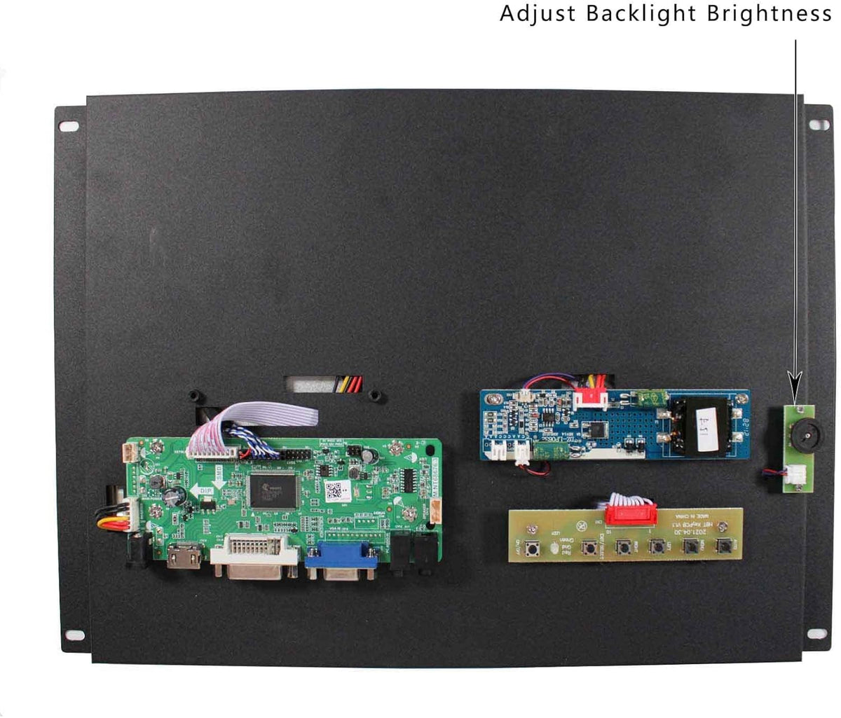 VSDISPLAY Écran LCD industriel TFT 15" 1024 x 768 1000 nit G150XGE-L04 et VGA DVI Audio LVD, montage mural