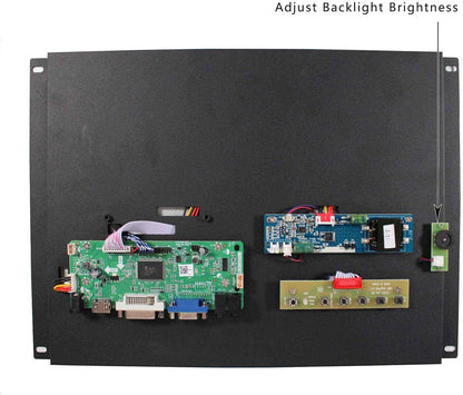 VSDISPLAY Écran LCD industriel TFT 15" 1024 x 768 1000 nit G150XGE-L04 et VGA DVI Audio LVD, montage mural