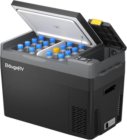 BougeRV CRPRO Compressor koelbox 12 V, 29 liter auto koelbox (-20 °C ~ 10 °C), 12/24 V DC & 110-240 V AC draagbare auto koelkast, 12 V koelkast, voor auto, camping, reizen