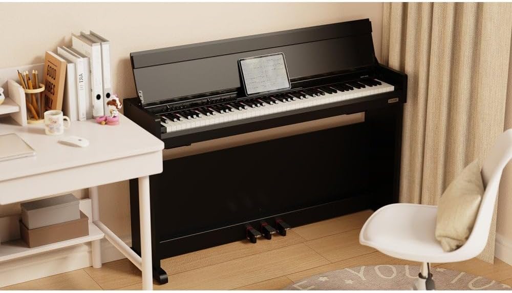 Digitale Staande Piano – Digitale Piano – Elektrische Piano – Rechtopstaande Piano – 88 Volledig Gewogen Hamertoetsen – Bluetooth en USB-Audio/MIDI