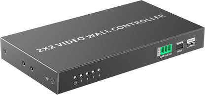 PremiumCord HDMI-wandcontroller, 1 video-ingang voor 4 displays, 8 weergavemodi, Full HD 1080p 60 Hz, HDMI 1.4, HDCP 1.4, metalen design, zwart