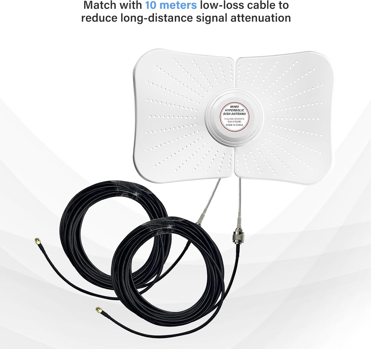 4G LET 5G antenne, outdoor, dual polarisatie, directionele antenne, 600-6000 MHz, tot 22 DBI-versterking, compatibel, richtantenne, router, externe antenne, MIMO SMA, 2 x TS9 antenne, 2 x 10
