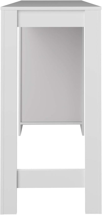 Temahome Bartafel met opbergruimte, Melamine spaanplaat, Wit, 115 x 50 x 102,7 cm