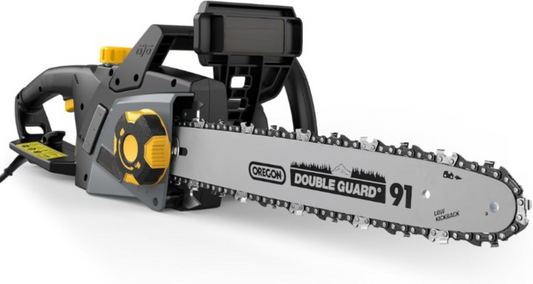 Elektrische Kettingzaag - Kettingzaag - Snoeizaag - Takkenzaag - Handzaag - Draagbaar - 2400W - met 40cm Oregon-Ketting - 15 m/s Kettingsnelheid - Automatische Smering - Mechanische rem - 2 Kettingen - ‎230V - Zwart