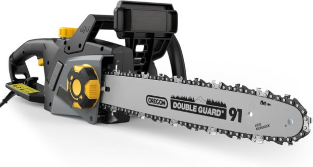 Elektrische Kettingzaag - Kettingzaag - Snoeizaag - Takkenzaag - Handzaag - Draagbaar - 2400W - met 40cm Oregon-Ketting - 15 m/s Kettingsnelheid - Automatische Smering - Mechanische rem - 2 Kettingen - ‎230V - Zwart