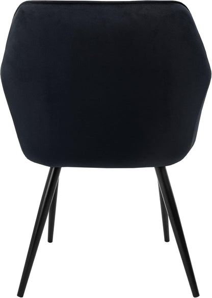 Eetkamerstoelen – Stoelen – Eettafelstoelen – Armstoel – Design Stoelen – Zwart Fluweel – Ergonomisch Comfort – Metalen Poten