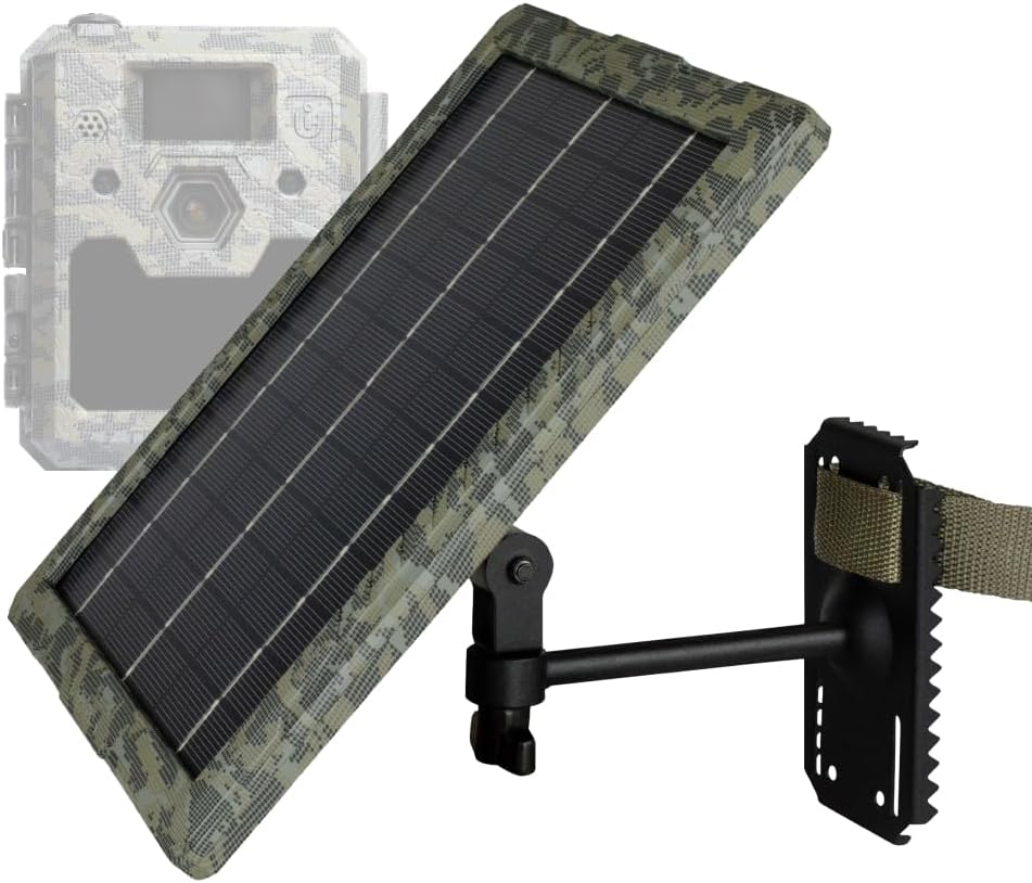 icusun Zonnepaneel voor wildcamera's, 5,4 watt, veilig en weerbestendig, incl. oplader