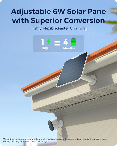 Beveiligingscamera - Zonne-energiecamera - Camerabewaking - Draadloos - voor Buiten - 8MP - Detectie van Mens - Voertuig - Huisdier - PIR-Bewegingssensor - Kleuren Nachtzicht - Wit