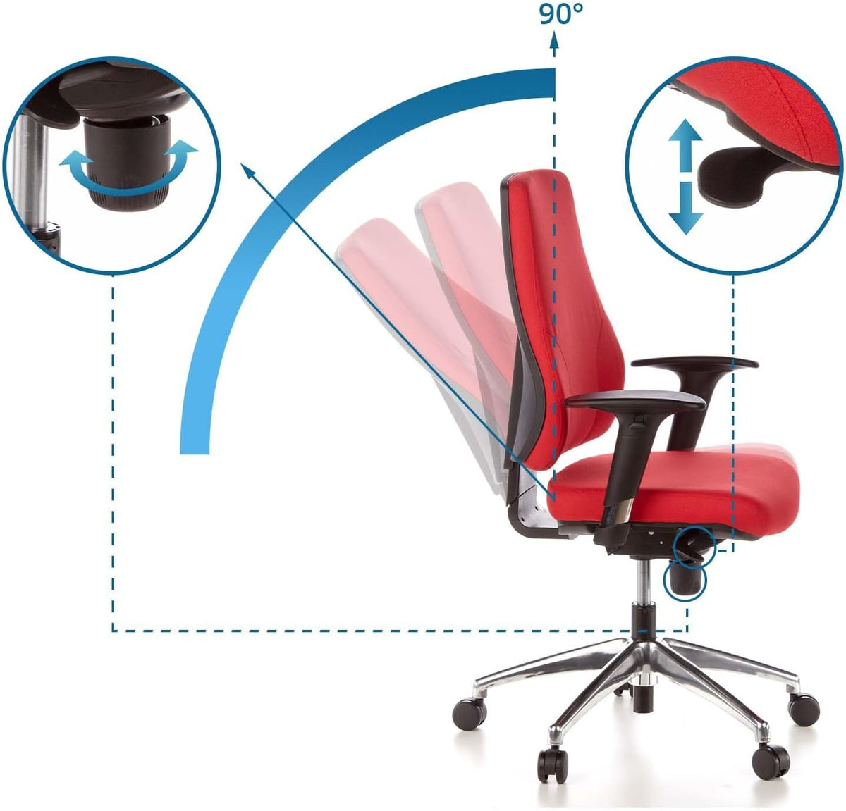 hjh OFFICE stoel, rood