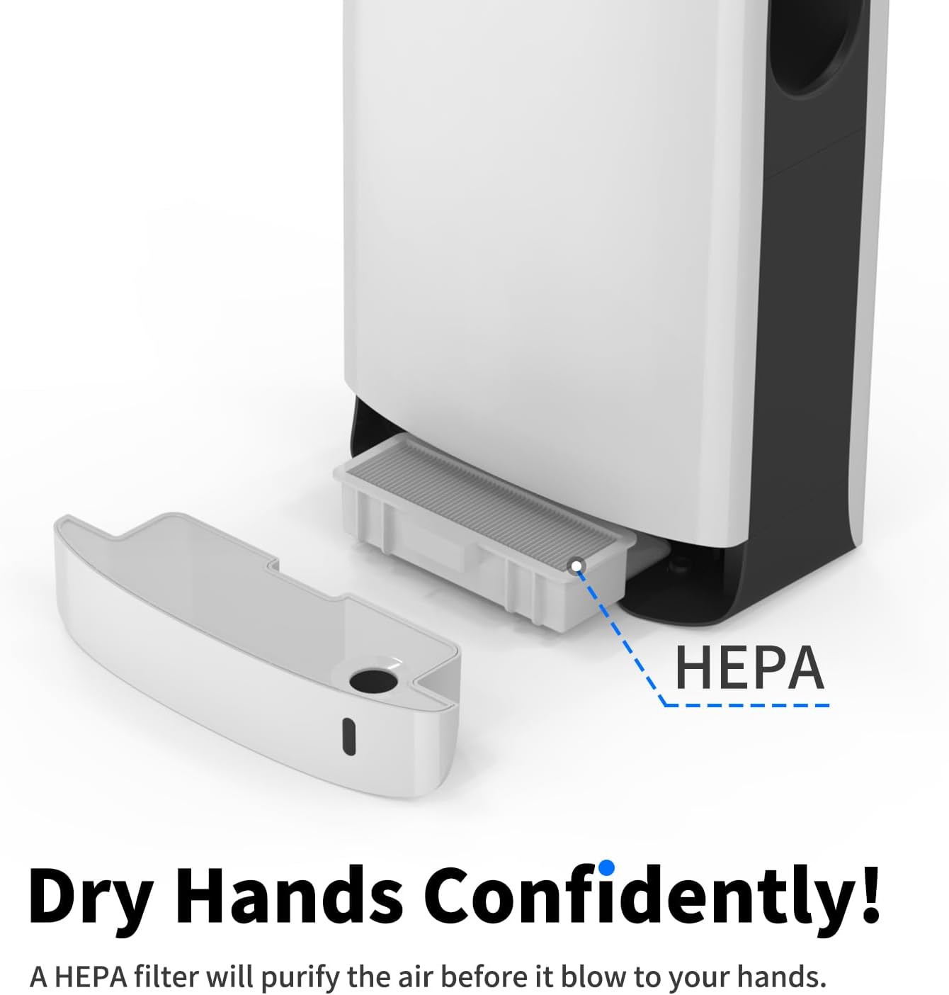 Automatische Handendroger – Elektrische Handdroger – Snelle Handendroger – Sanitaire Droger – Wandhanddroger – 1450W Krachtig Vermogen – HEPA-Filter Voor Schone Lucht