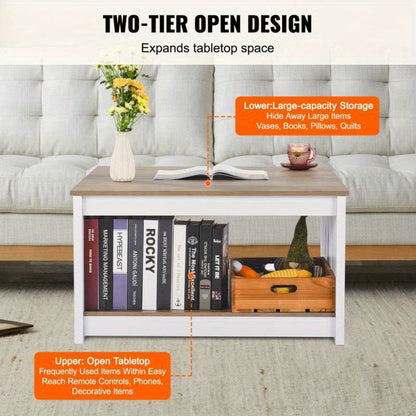 Salontafel – Koffietafel – Woonkamertafel – Bijzettafel – Tafel – Landelijke Stijl – Compact 31 x 12,7 cm – Hout Met Open Opbergvak