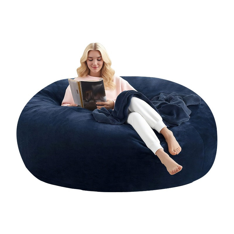 Zitzakstoel – Zitzak – Fauteuil – Stoel – Loungestoel – Grote Afmeting 127x127x63,5 cm – Memory Foam Vulling – Pluizige Polyester Bekleding – Apricot