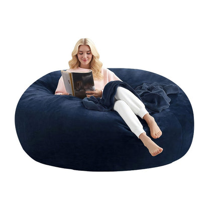 Zitzakstoel – Zitzak – Fauteuil – Stoel – Loungestoel – Grote Afmeting 127x127x63,5 cm – Memory Foam Vulling – Pluizige Polyester Bekleding – Apricot