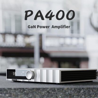 SMSL PA400 GaN HiFi-versterker, 250 W stereo klasse D eindversterker, XLR-symmetrische, RCA, XLR-mono-ingang, galliumnitride-versterker voor thuisaudio en desktop