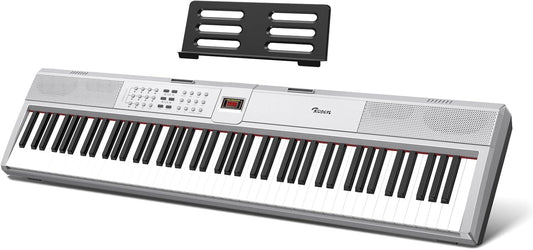 Digitale Piano Zilver – Keyboard – E-Piano – Elektrische Piano – 88-Toetsen Keyboard – 88 Gewogen Hammer Action Toetsen – 900 Klanken & 128-Stemmige Polyfonie