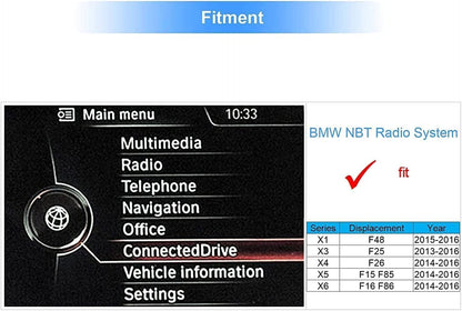 Ninetom Apple Carplay Draadloze adapter, decoder voor BMW NBT-systeem, X1, X3, X4, X5, X6-serie 2012-2016 jaar, ondersteunt draadloze Android Auto, Mirrorlink, GPS-navigatie, Siri, achteruitrijcamera
