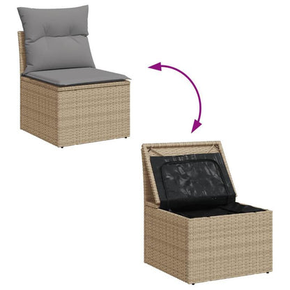 11-Set. Garden-Sofa furniture with Pillow Beige Poly Rattan Temporary Removable Outdoor, Lounge Suite Furniture, Couches, Patio Furniture, Garden Furniture, Terrace Furniture, Rattan Furniture, Corner Lounge, Lounge Suite, So