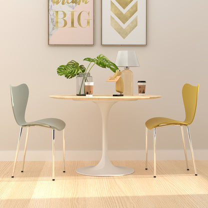 Eetkamerstoelen – Stoelen – Kuipstoelen – Keukenstoelen – Stapelstoelen – Set Van 4 – Zwaar Belastbaar PP Plastic – Metalen Poten