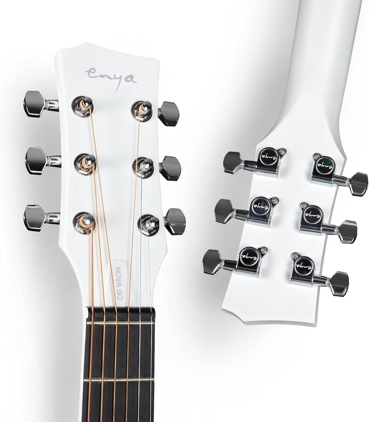 Enya Akoestische Elektrische Gitaar Set - 35'' Wit Nova Go SP1 Akoestische Gitaar met Smart AcousticPlus Pickup Klein en Lichtgewicht voor Kinderen Volwassenen Beginners Starter Set Concert Gitaar