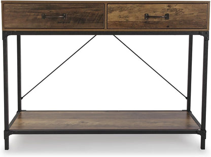 Versa Bremen Smalle hal of vestibule Entree hal meubilair, Console Tafel, met 2 lades, Afmetingen (H x B x H) 76 x 100 x 35 cm, Hout, Kleur Bruin