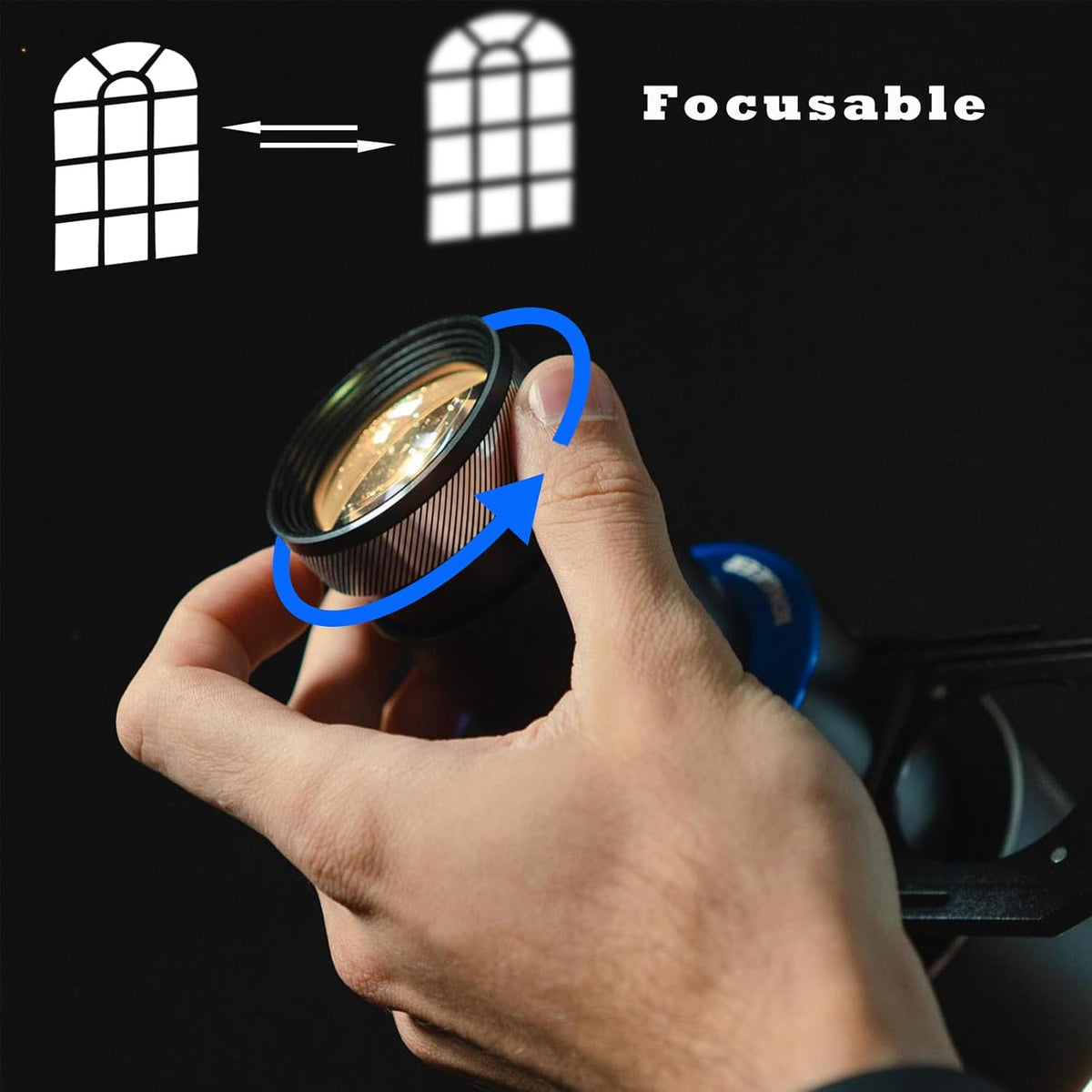 DF DIGITALFOTO Optische Snoot Bowens Mount Gobo Projector, 25 Gobo's, Projectie Opzetstuk voor Fotografie Spotlight, Compatibel met Aputure Amaran 100X/D 200D/X, Godox SL60 voor Portret, Focusbaar