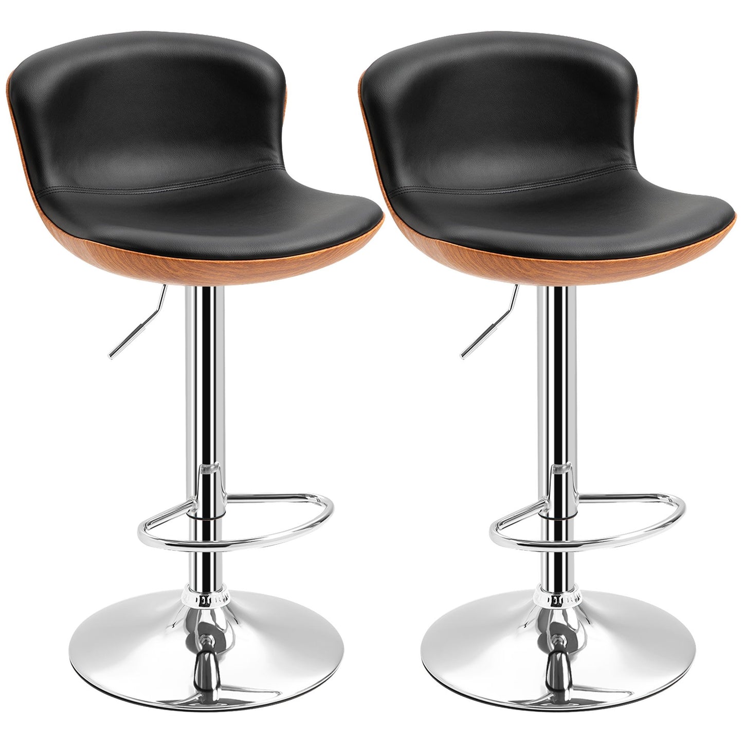 Salontafelset – Salontafel – Bijzettafel – Koffietafel – Tafeltje – Zwart/Wit Marmerlook – Verstelbare Voetjes – Stalen Frame