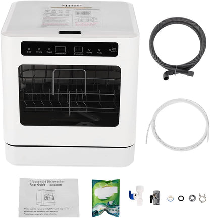 Dishwasher small table dishwasher freestanding camping mini dishwasher with/without water connection usable, 4 programs portable dishwasher for apartments, dormitories and motorhomes - QUORE