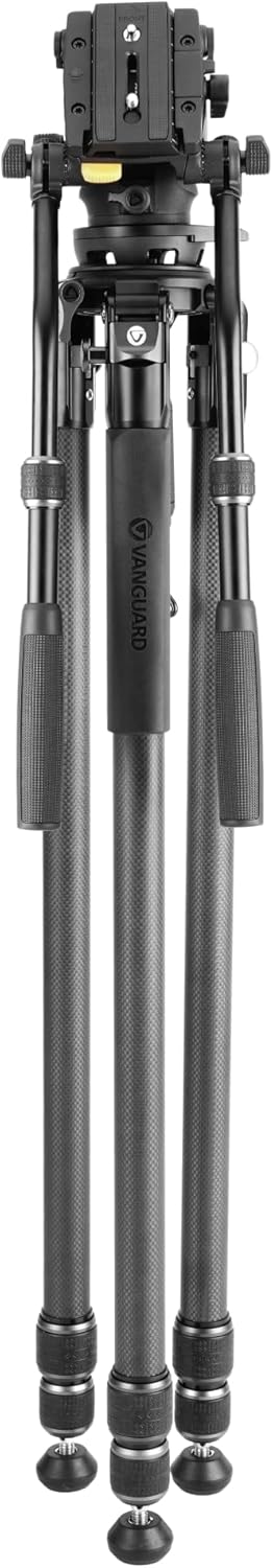 Vanguard Alta Pro 3VRL 303CV20 Carbon Video statief tot 180 cm met kogelkop en nivelleringsvoet