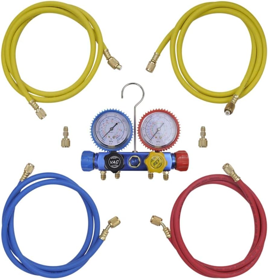 Vacuümpomp – Vacuum Pump – Vacuüm Pomp – Single-Stage Pomp – Verdeelstuk Pomp – 250W Motor – 4-weg Verdeelstuk met Drukmeter