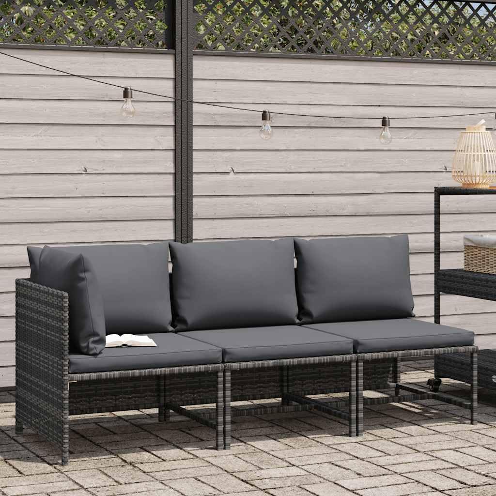 vidaXL 1/4/5x Footrest Sectional with Cushion Poly Rattan Multiple Colors - QUORE