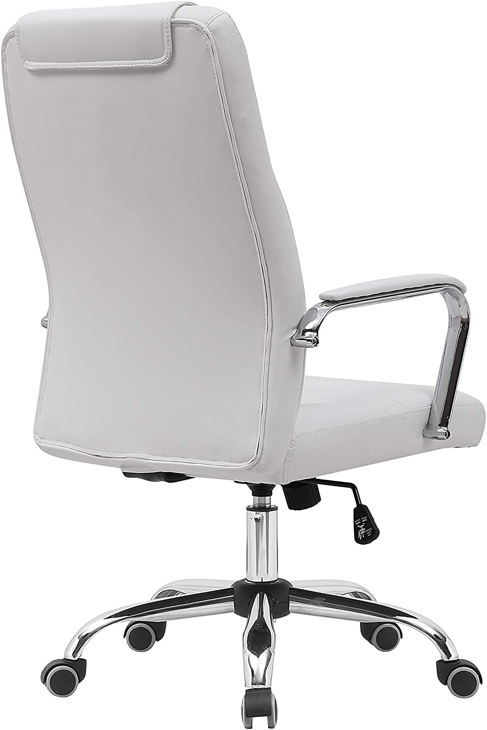 Gardenia Bureaustoel van xenon-kunstleer, verchroomd, wit, 59 x 67 x 105/113