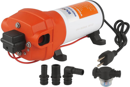 LIGHTEU, Seaflo SFDPA2-045-040-41 220 V 17,0 LPM 2,8 bar 41S zelfaanzuigend met bypass membraanpomp voor water indien nodig membraanpomp voor camper