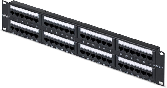 StarTech 48-Port 2U Rackmonteerbaar Cat6 Patchpaneel, RJ45, UTP, 110 Type, Cat 6 Ethernet Patch Paneel voor Netwerk Rack