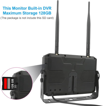 Draadloze Omkeren Camera Kit met 7 inch DVR Monitor voor zware voertuigen/Pickup/trucks/trailers/bussen/bestelwagen/RV campers/landbouw met 1080 P Nachtzicht Stabiele Signaal Achteruitkijkspiegel IP69K Backup Camera
