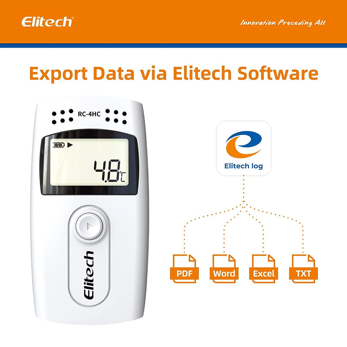 Elitech RC-4HC 16000 Punten Mini Temperatuur en Vochtigheid Data Logger w/Sensor(10Packs)