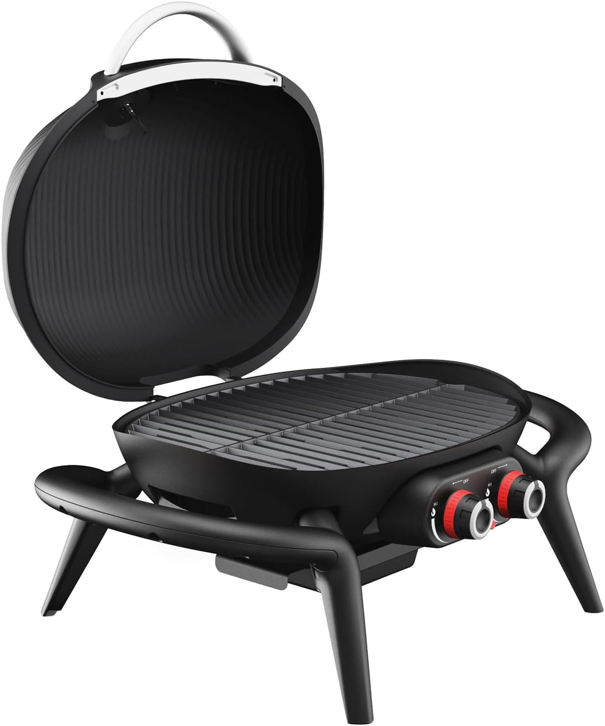 TAINO KENAI Gas Barbecue for Camping, Table Grill, Balcony Grill, Gas, Outdoor Kitchen, Thermometer, Aluminium Casting, Black - QUORE
