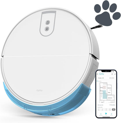ROMY L6 Animal Smart Home robotstofzuiger met dweilfunctie, 5200 Pa zuigkracht, stille robotstofzuiger, geoptimaliseerd voor dierenharen, tapijt, harde vloeren, XXL stofreservoir in plaats van