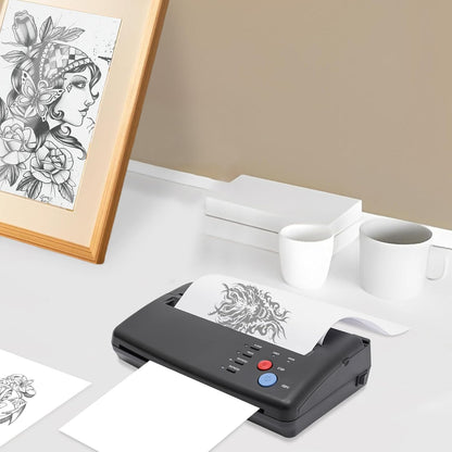 Tattoo Transfer Machine – Tattoo Thermal Printer – Tattoo Copier – Tattoo Transfer Printer – Tattoo Overzetmachine – Compact & Draagbaar – Hoogwaardige Scherpe Printkwaliteit 210 mm A4
