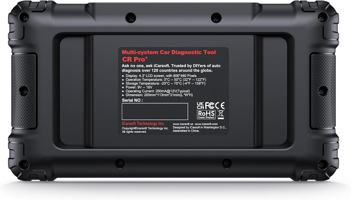 iCarsoft CR Pro+ | Outil Diagnostic Automobile Multimarques OBD2 | Lezing en verwijderingscodes | Reset FAP | Codage Injecteurs | Purge ABS en andere functies